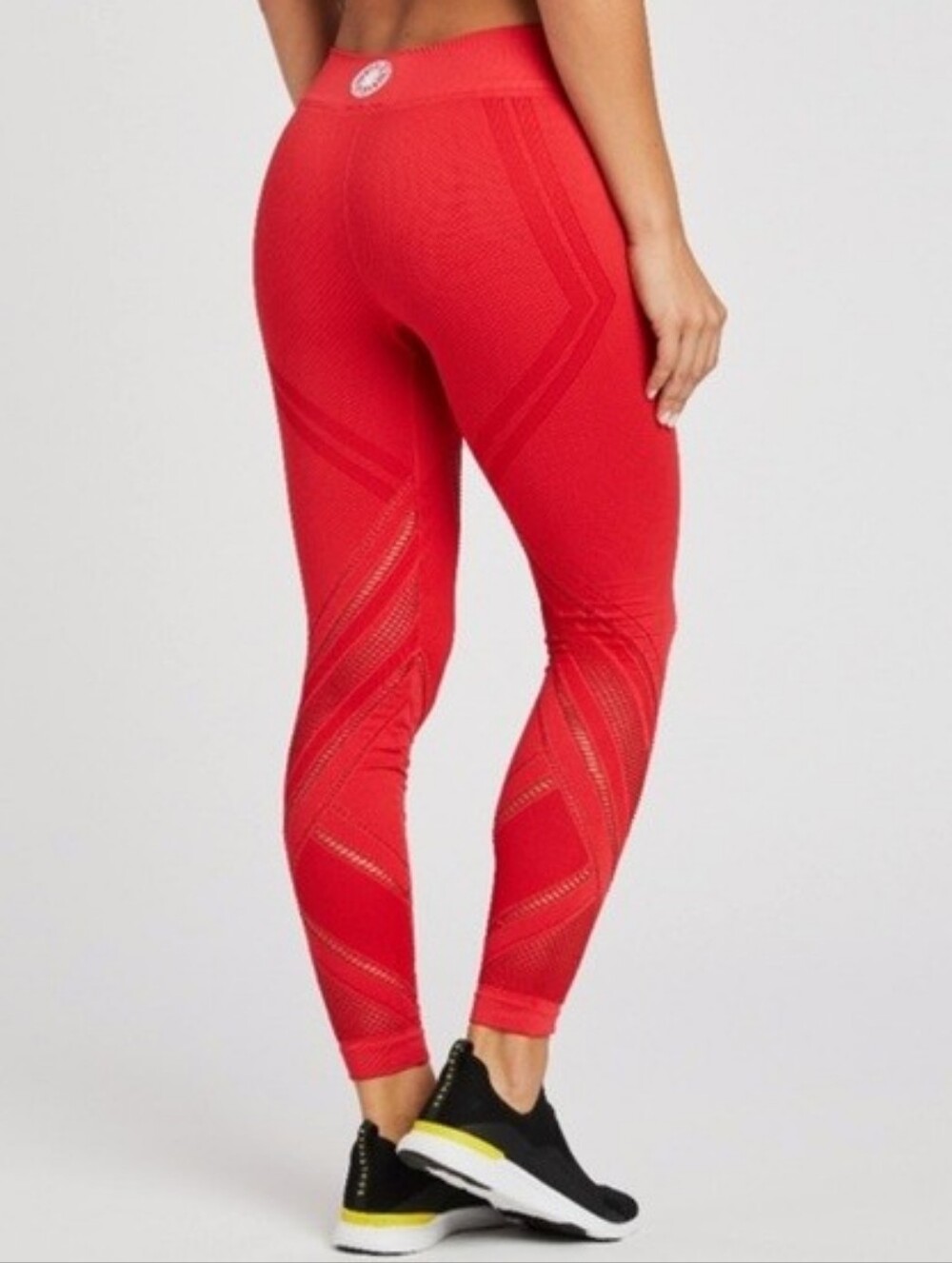Soulcycle x Nux Red Lasercut Cutout Quintessential Seamless Active Legging